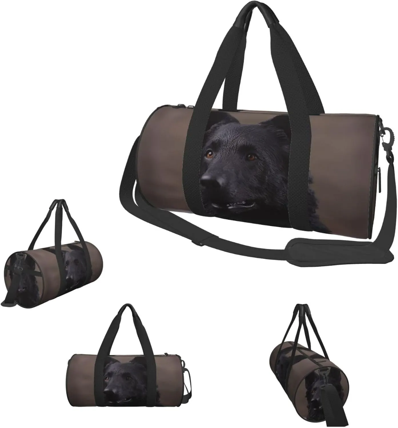 Duffle Bags Black german shepherd Gym Bag for Men Women Waterproof Travel Duffle Bags Convertible Carry on Garment Bag for Travel Sports
