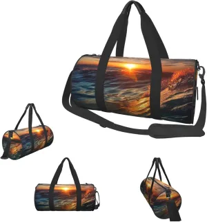 Duffle Bags Ocean Sunset Gym Bag for Men Women Waterproof Travel Duffle Bags Convertible Carry on Garment Bag for Travel Sports