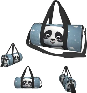 Duffle Bags Panda Cartoon Gym Bag for Men Women Waterproof Travel Duffle Bags Convertible Carry on Garment Bag for Travel Sports