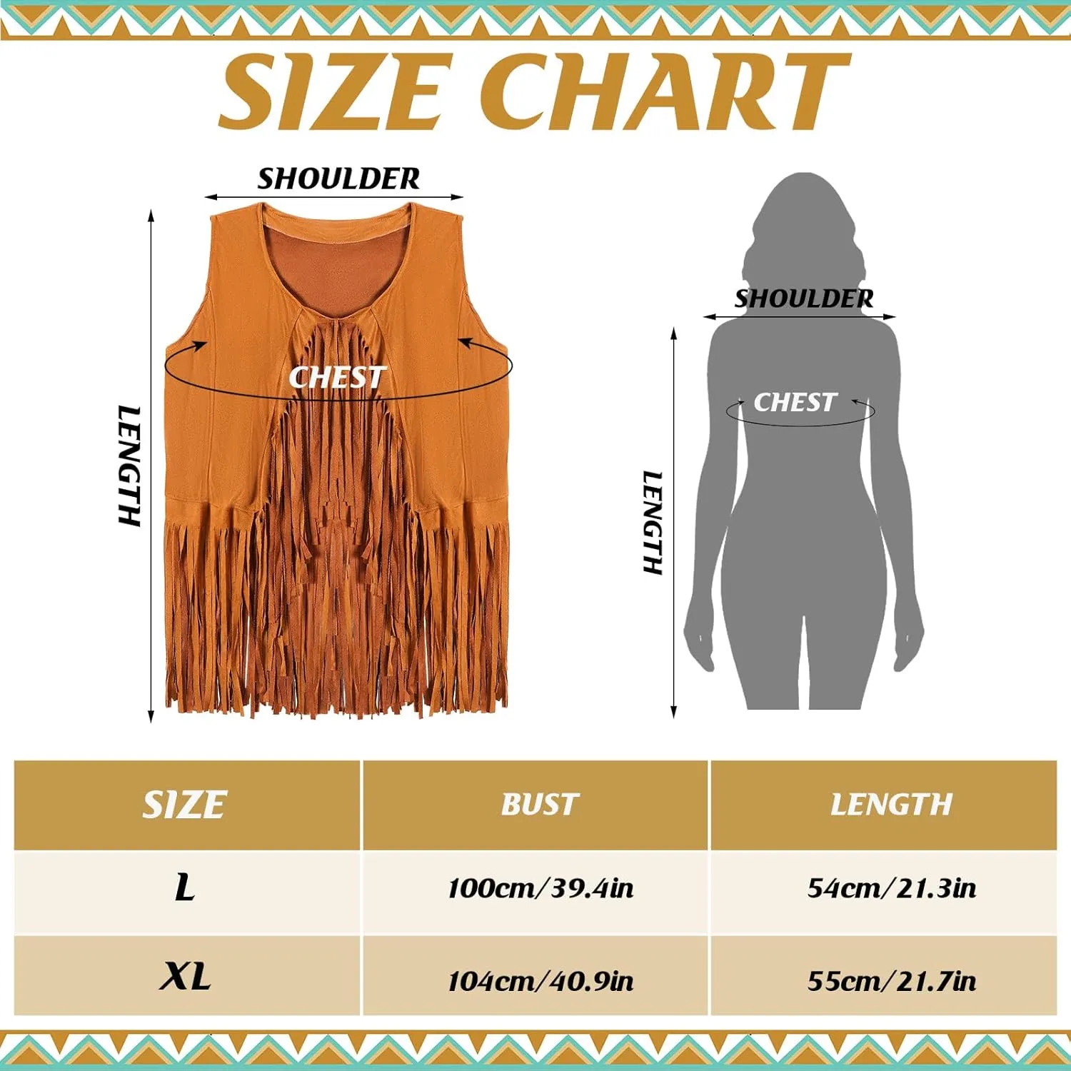 Ecally 7 Pcs Western Cowgirl Outfit Tassels Fringe Vest Bohemian Turquoise Jewelry Kit Cowboy Hat Bandana for Women Cosplay