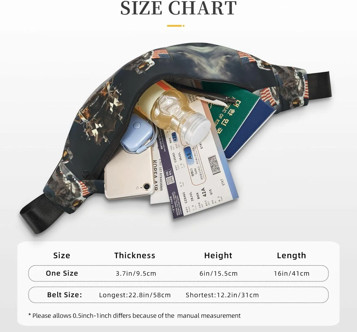 Fanny Pack for Women Men Astronaut Landing on The Moon Waist Bag Waterproof Belt Bag with Adjustable Strap