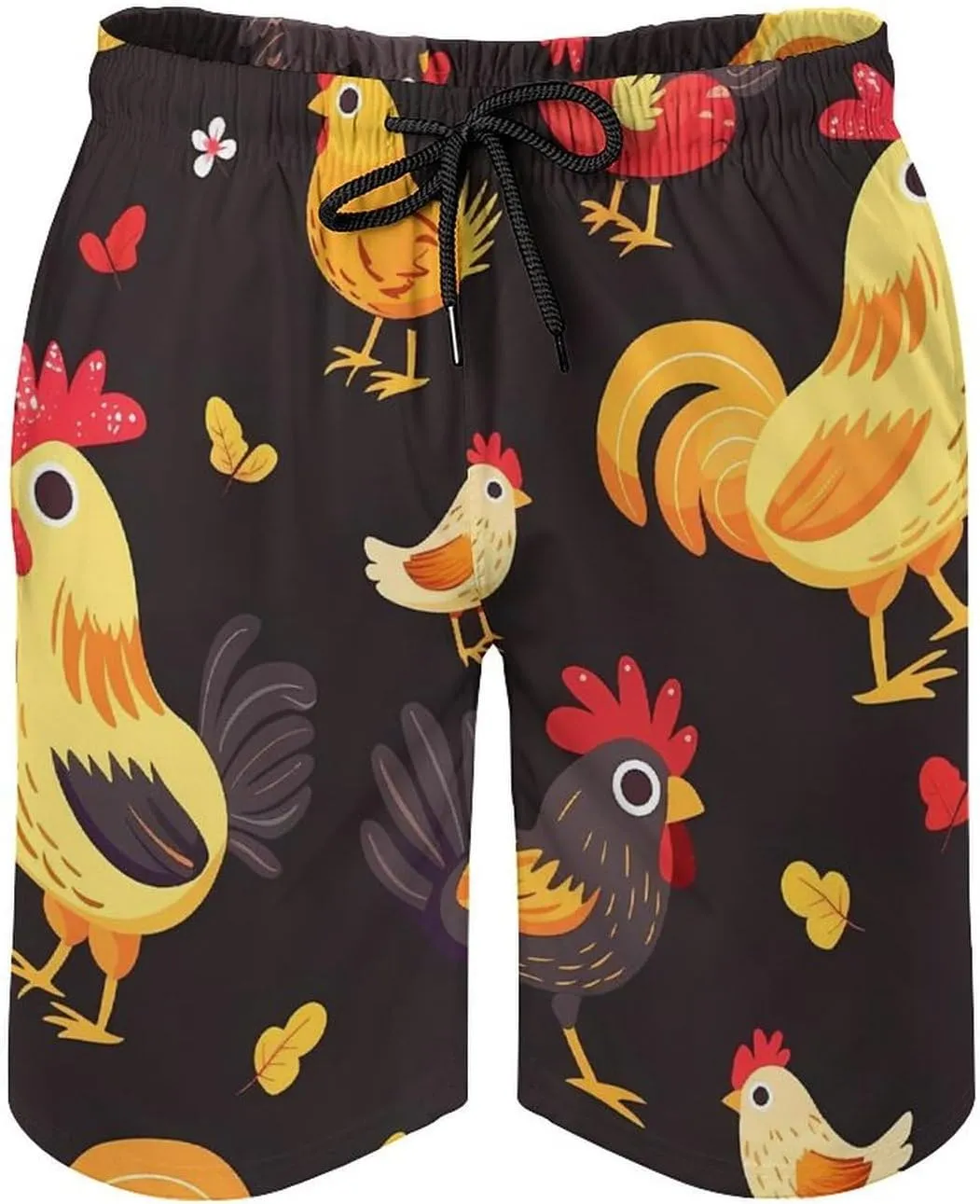 Farmhouse Rooster Chicken Hen Men's Swim Trunks Quick Dry Board Shorts Breathable Summer Beach Shorts Bathing Suits
