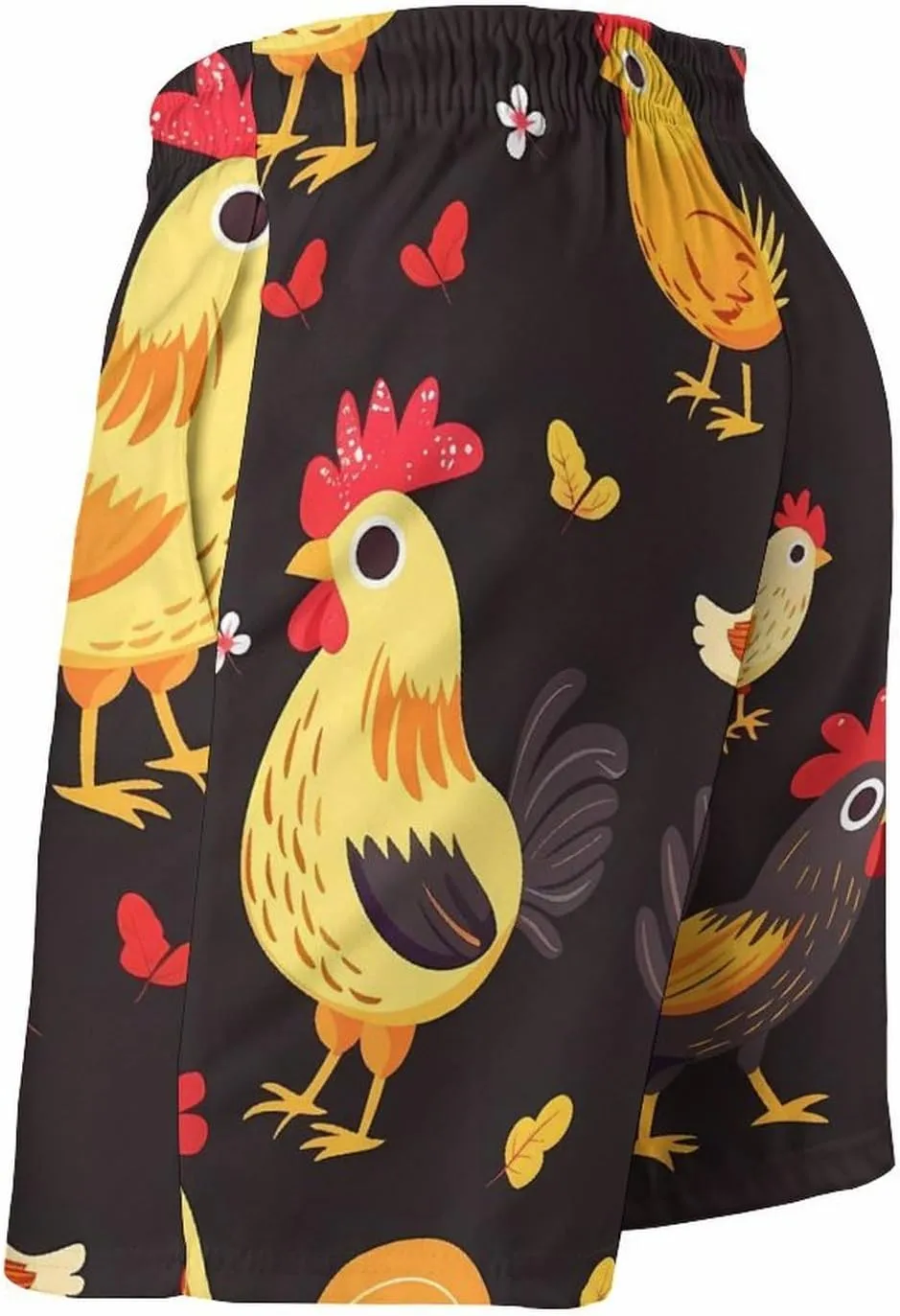 Farmhouse Rooster Chicken Hen Men's Swim Trunks Quick Dry Board Shorts Breathable Summer Beach Shorts Bathing Suits