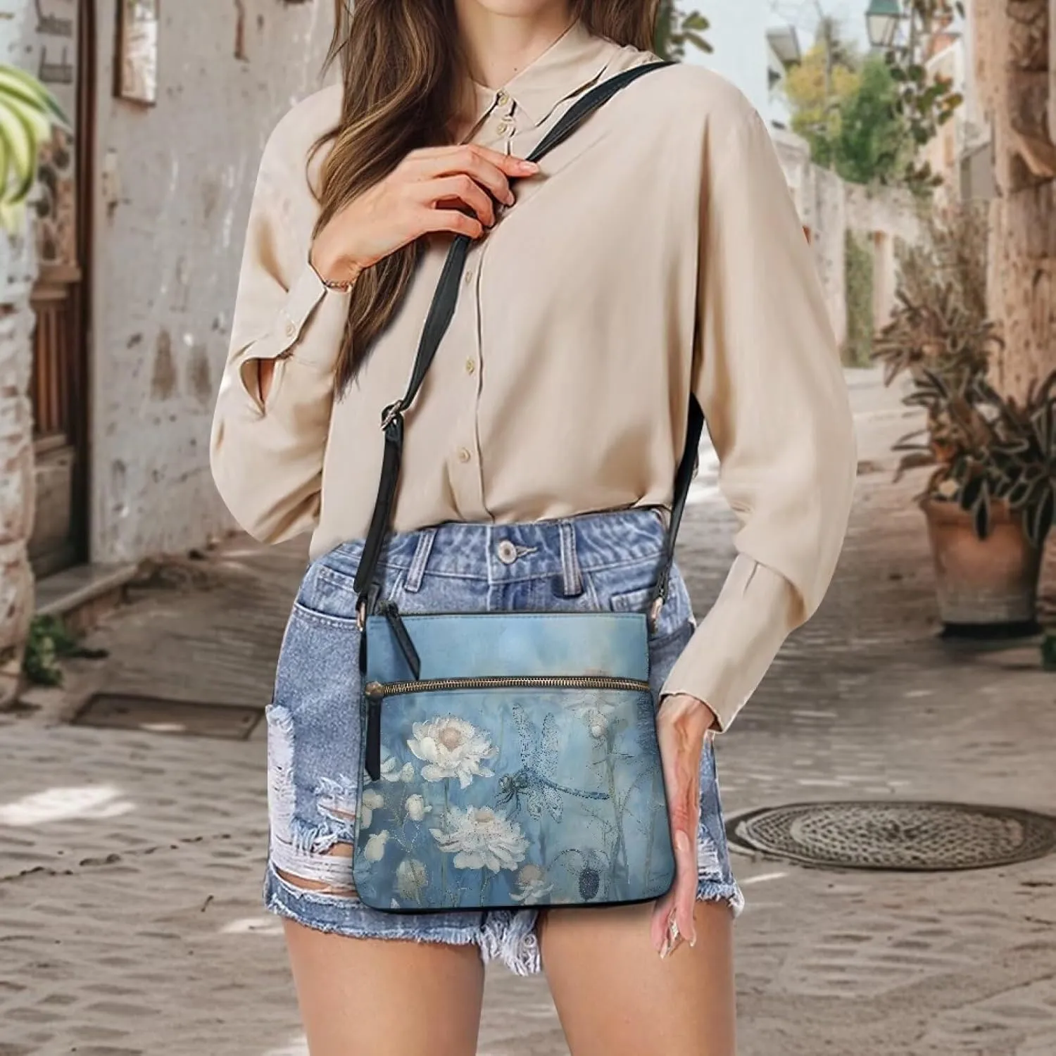 FOR U DESIGNS Leather Crossbody Bags for Women Shoulder Bags for Work Travel Sling Bag