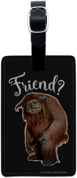 Friend Ludo from The Labyrinth Rectangle Leather Luggage Card Carry-On ID Tag