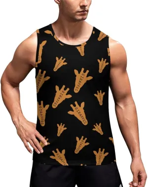 Funny Giraffe Head Men's Tank Tops Summer Sleeveless T-Shirts Gym Workout Tee Casual Beach Tee