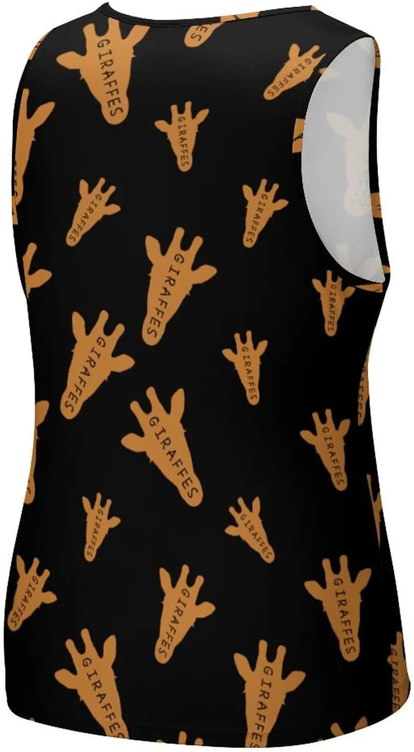 Funny Giraffe Head Men's Tank Tops Summer Sleeveless T-Shirts Gym Workout Tee Casual Beach Tee