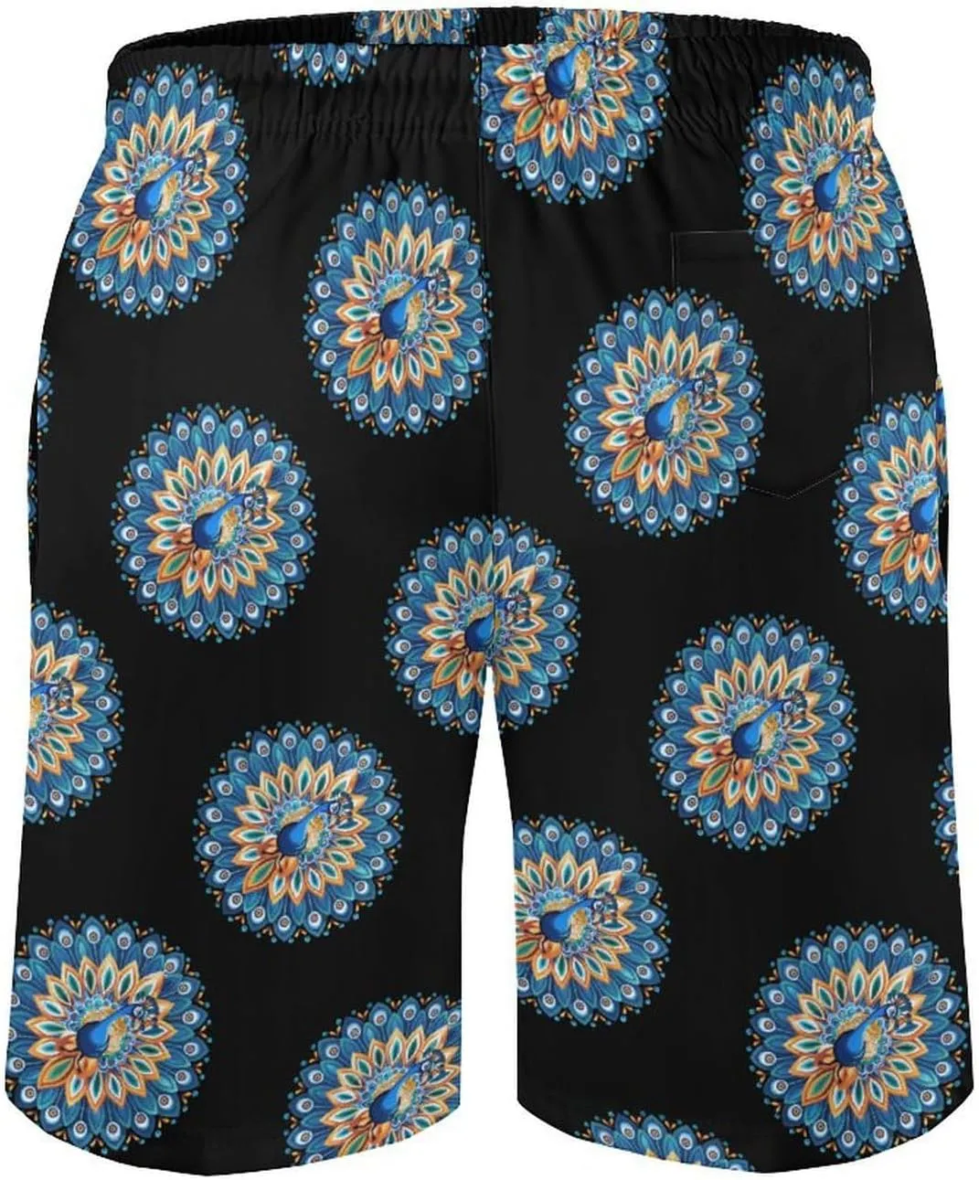 Funny Peacock Art Men's Swim Trunks Quick Dry Board Shorts Breathable Summer Beach Shorts Bathing Suits
