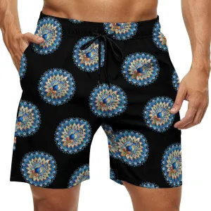 Funny Peacock Art Men's Swim Trunks Quick Dry Board Shorts Breathable Summer Beach Shorts Bathing Suits
