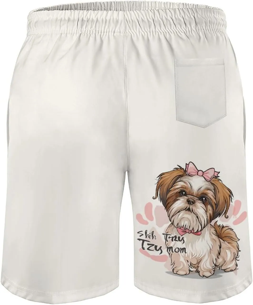 Funny Shih Tzu Mom Men's Swim Trunks Quick Dry Board Shorts Breathable Summer Beach Shorts Bathing Suits