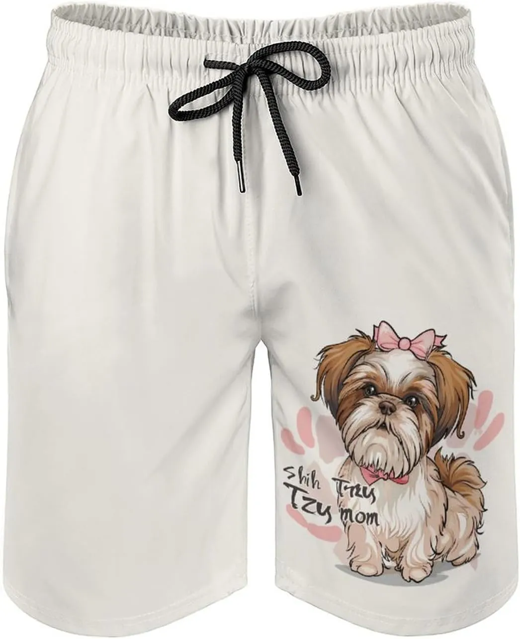 Funny Shih Tzu Mom Men's Swim Trunks Quick Dry Board Shorts Breathable Summer Beach Shorts Bathing Suits