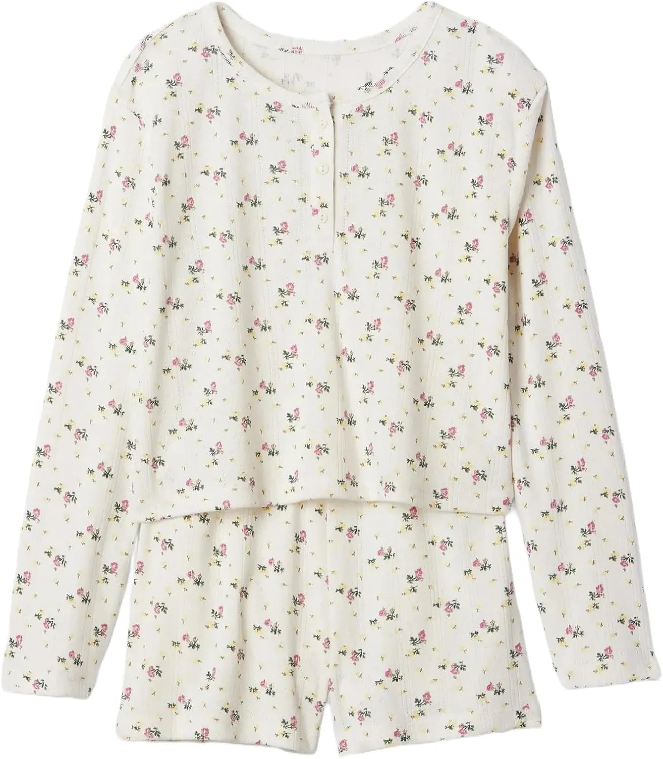 GAP Girls' Long Sleeve Shorts Pajama Set