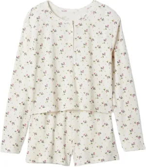 GAP Girls' Long Sleeve Shorts Pajama Set
