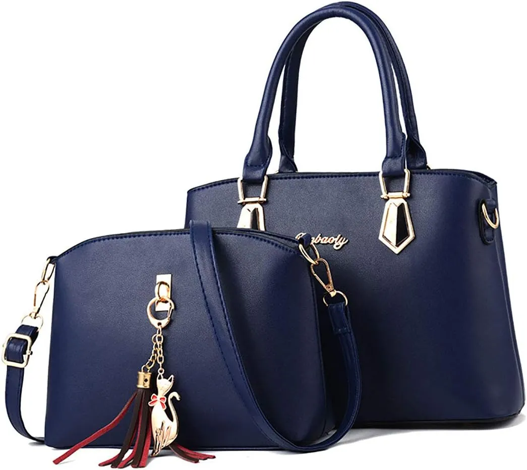 Handbags for Women Shoulder Bags Tote Satchel 2pcs Purse Set Tassel Crossbody Bags Yellow