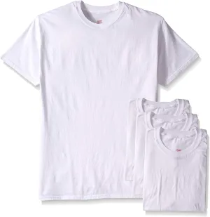Hanes Men's 5Pack Crew Neck Tagless White Undershirts Crewneck T-Shirts, M