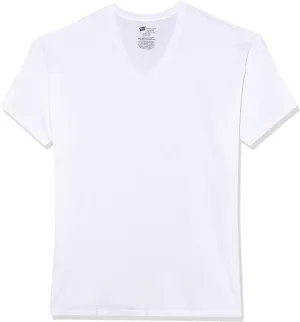 Hanes Mens 6Pack White V-Neck Tagless 100% Cotton Undershirts T-Shirts 2XL
