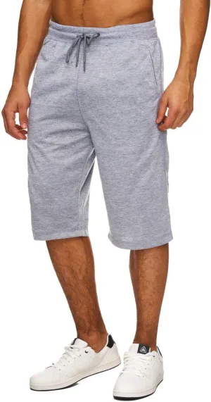Hidyliu Mens Elastic Waist Drawstring Workout Gym Joggers 3/4 Shorts Summer Casual Sweat Short Pants with Pockets