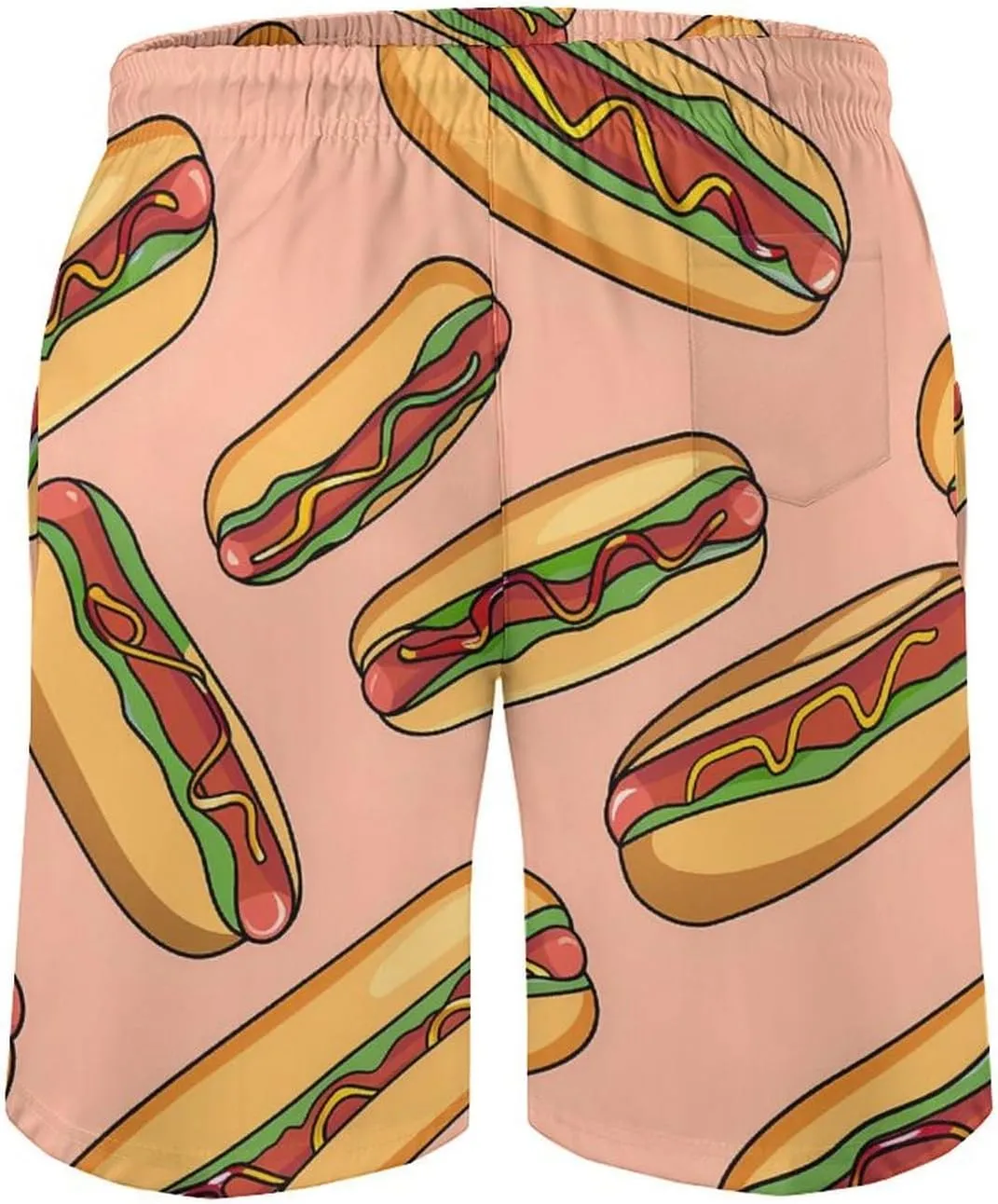Hot Dogs with Wheat Buns Men's Swim Trunks Quick Dry Board Shorts Breathable Summer Beach Shorts Bathing Suits