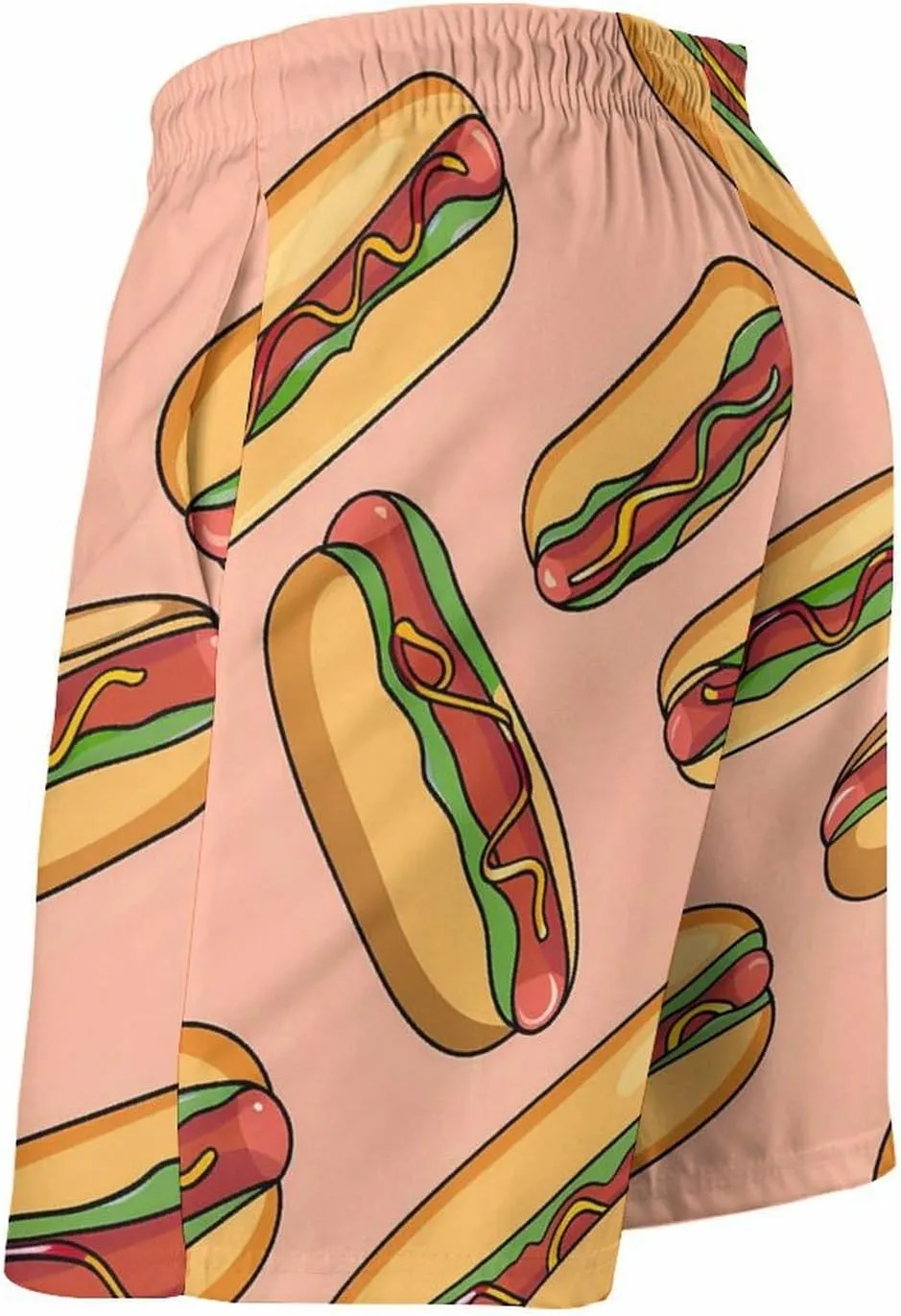 Hot Dogs with Wheat Buns Men's Swim Trunks Quick Dry Board Shorts Breathable Summer Beach Shorts Bathing Suits