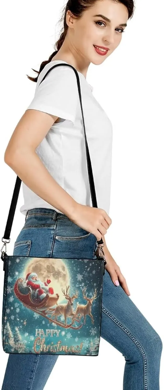 HUGS IDEA Leather Bucket Handbag Shoulder Bags Tote Handle Bags Bobo Cross-body Purse