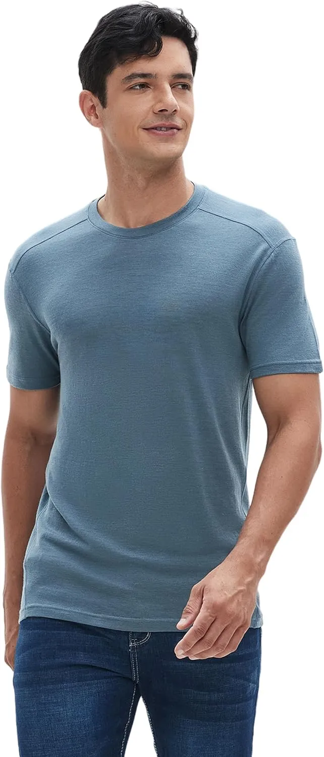 Iguana Men's 100% Merino Wool T Shirts - Organic Lightweight Base Layer Undershirts