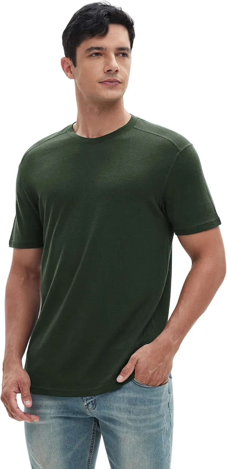 Iguana Men's 100% Merino Wool T Shirts - Organic Lightweight Base Layer Undershirts