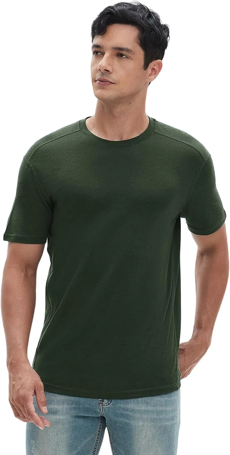 Iguana Men's 100% Merino Wool T Shirts - Organic Lightweight Base Layer Undershirts