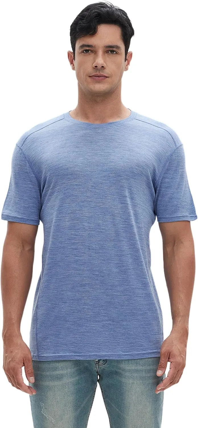 Iguana Men's 100% Merino Wool T Shirts - Organic Lightweight Base Layer Undershirts