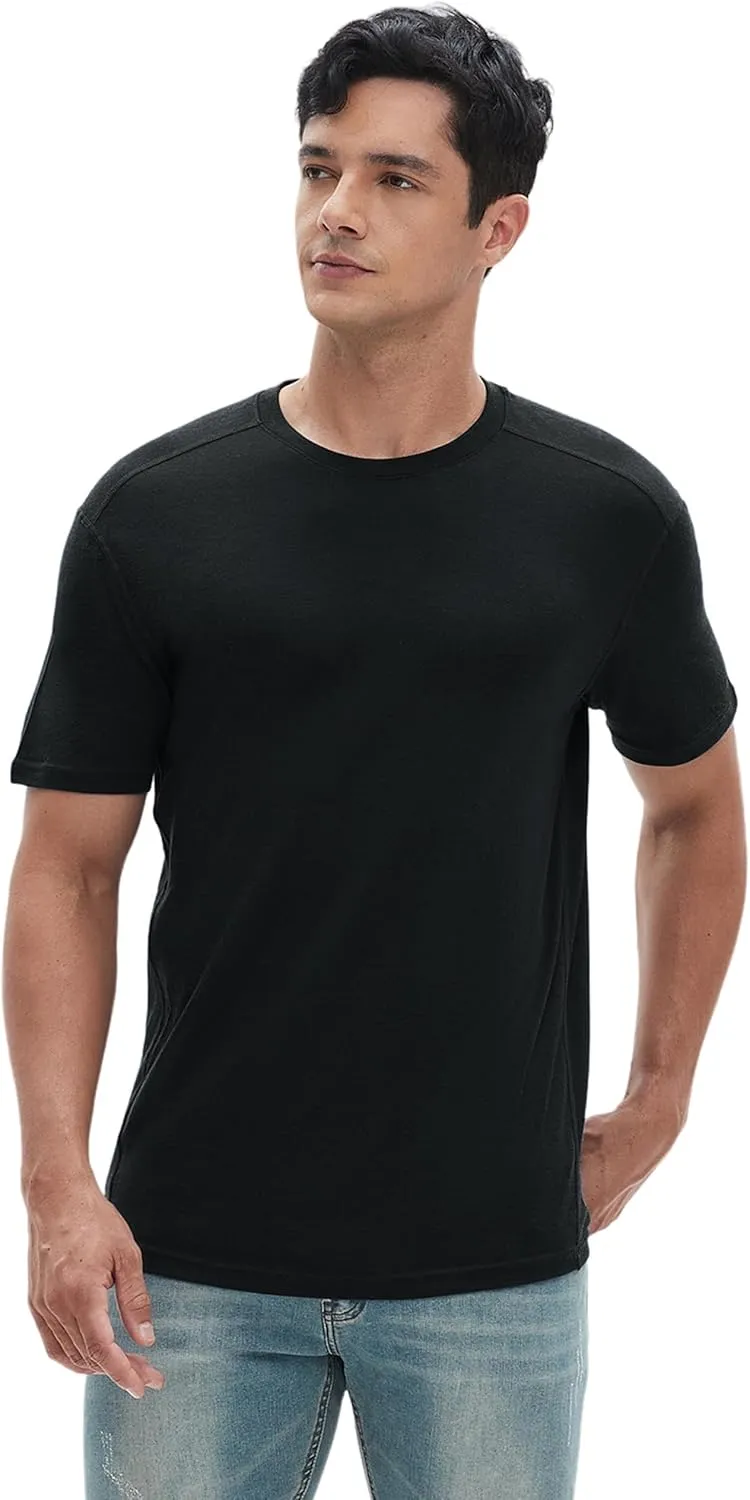Iguana Men's 100% Merino Wool T Shirts - Organic Lightweight Base Layer Undershirts