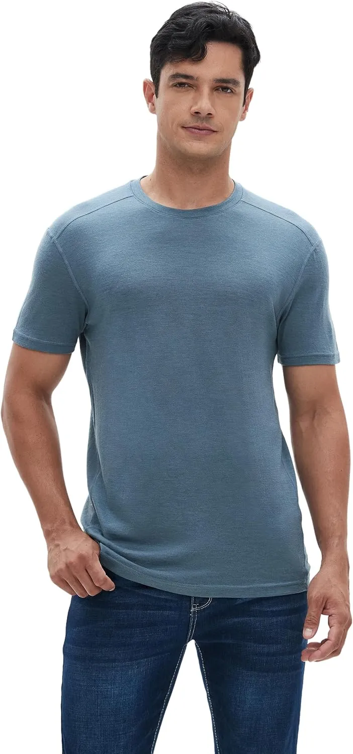 Iguana Men's 100% Merino Wool T Shirts - Organic Lightweight Base Layer Undershirts