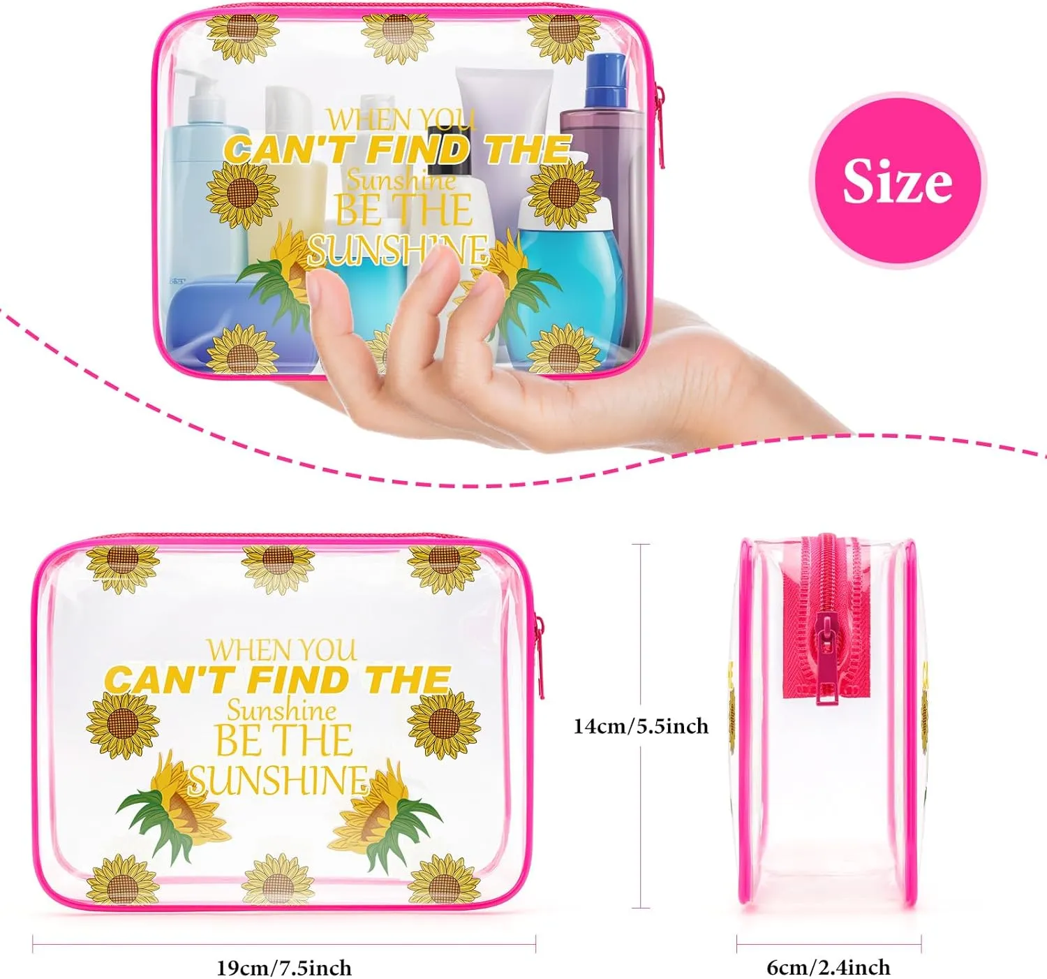 Inspirational Gift for Women Makeup Bag Motivational Christmas Birthday Gift for Mom Friends Teacher Coworker Cosmetic Bag Inspirational Graduation Gift for Daughter Travel Pouch Toiletry Bag