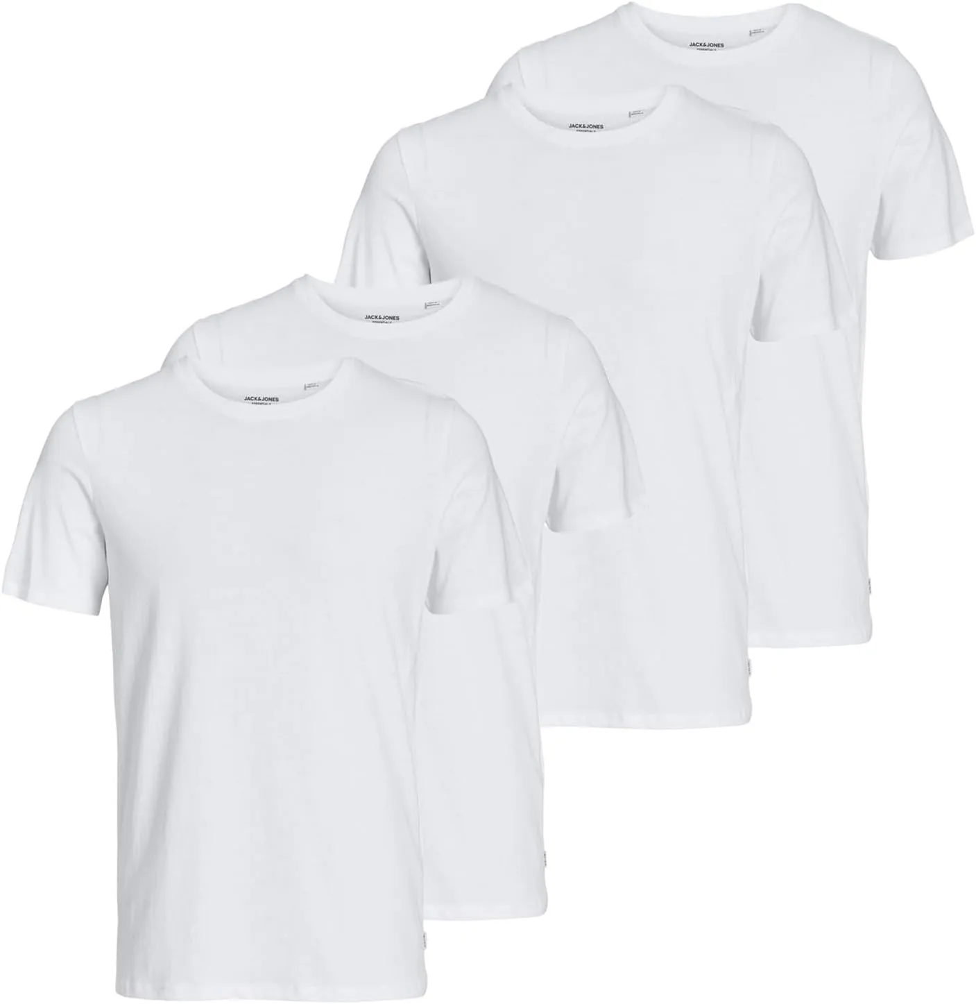 JACK & JONES Men's T-Shirts Basic Crew Neck Tee Pack of 4