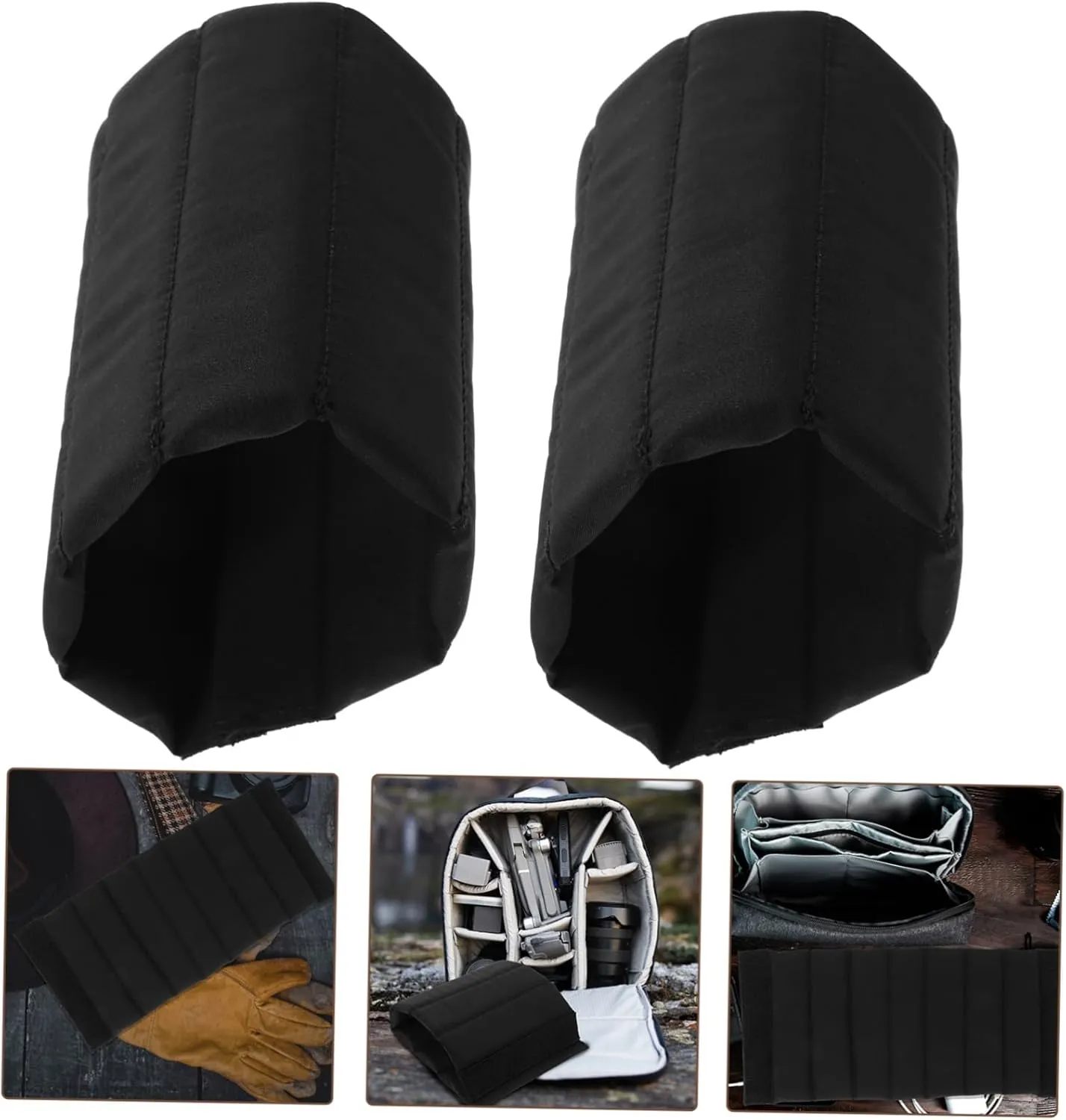 KICHOUSE 2pcs Camera Bag Divider Dividers Baggies Camera Bag Inserts Camera Insert for Backpack Divider for Camera Bag Divider for Bag Accessories N Gray Suede Roller Partition Compartment, Black