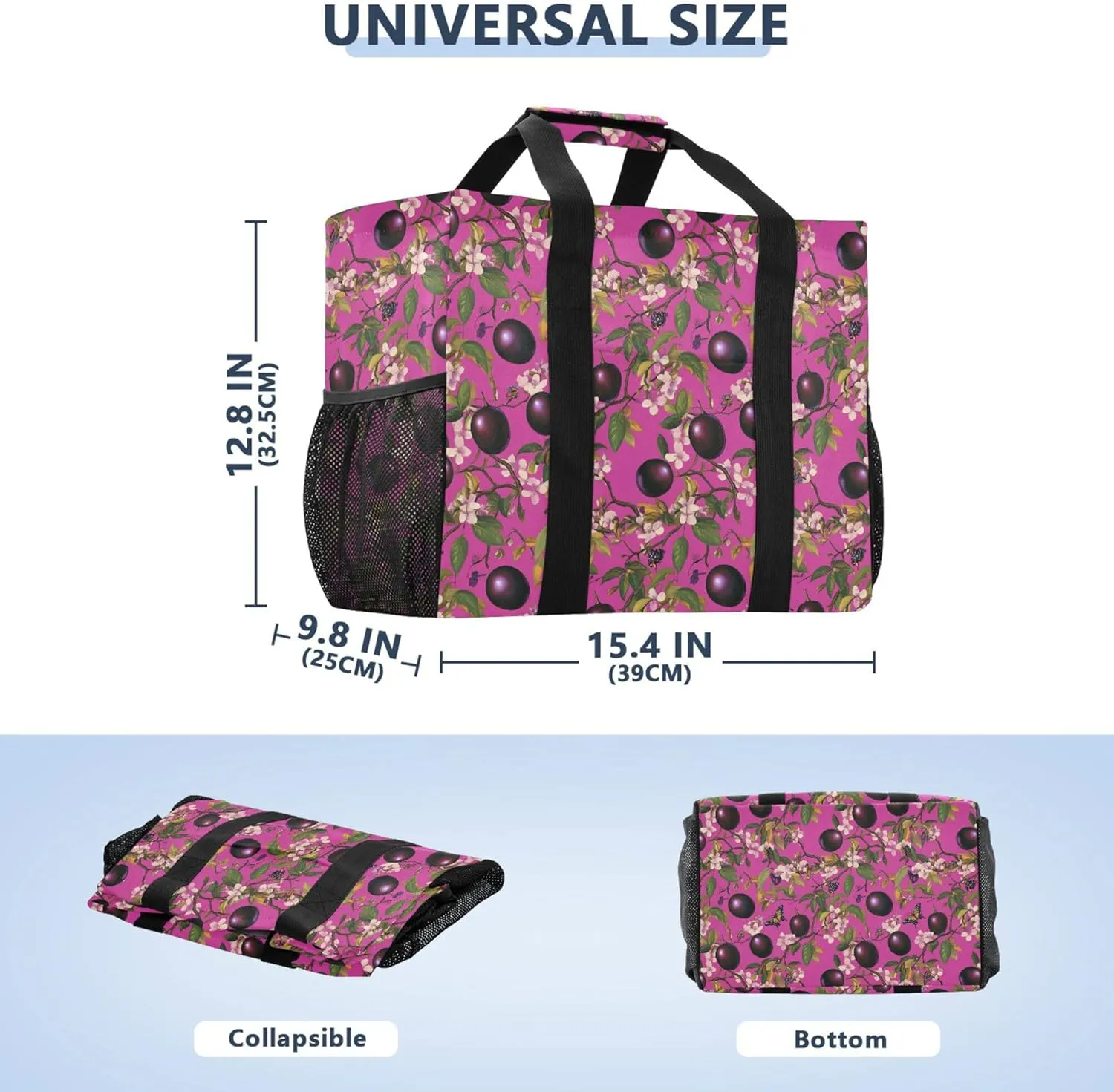 KLL Utility Tote Bags For Women with Handles Collapsable With Pockets Shopping Bags Reusable
