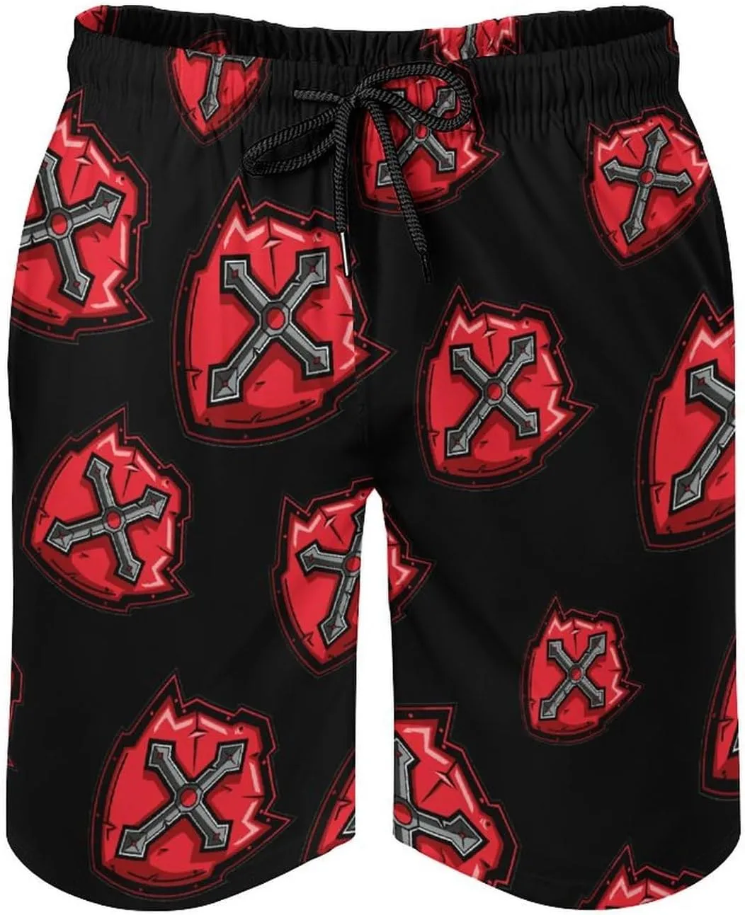 Knights Templar Crusader Cross Men's Swim Trunks Quick Dry Board Shorts Breathable Summer Beach Shorts Bathing Suits
