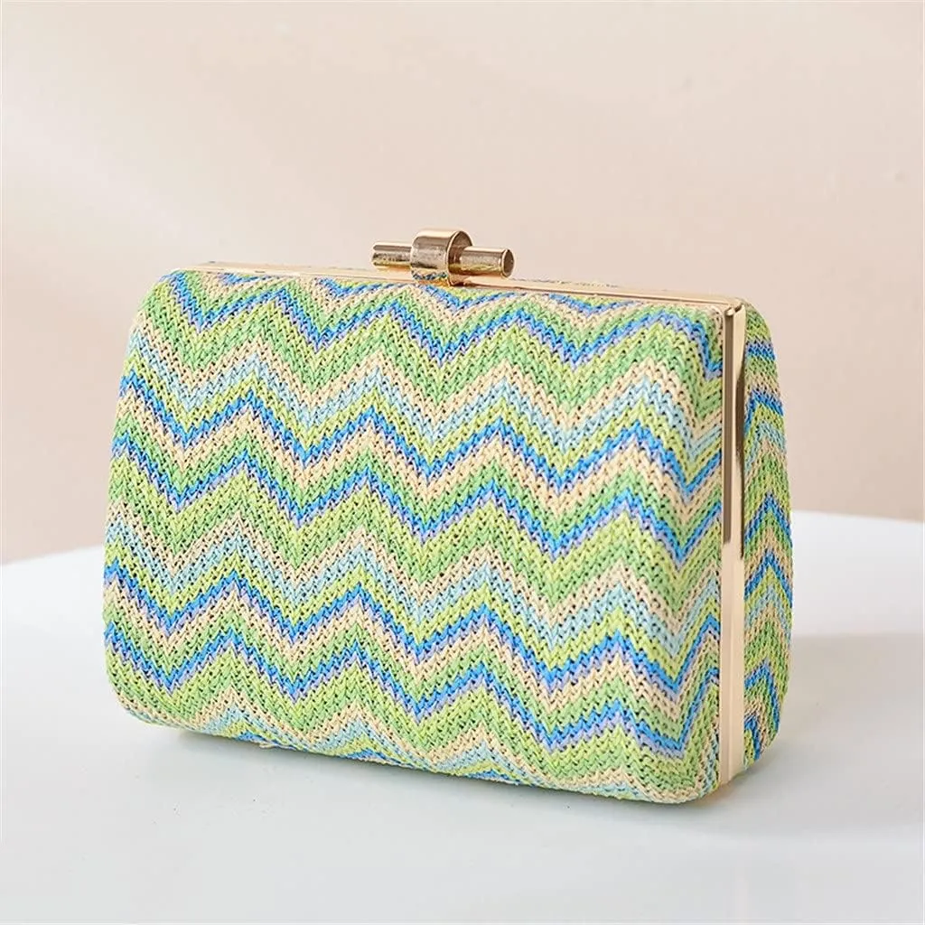 Knitted Metal Women Vintage Small Clutch Purse Chain Shoulder Evening Bags Female Purse Bags