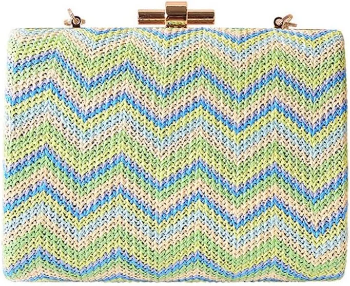 Knitted Metal Women Vintage Small Clutch Purse Chain Shoulder Evening Bags Female Purse Bags