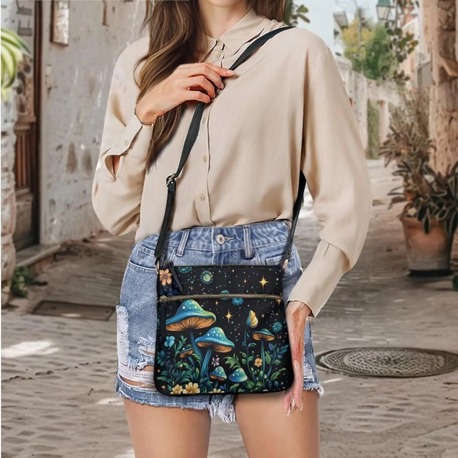 Leather Bucket Crossbody Bags for Women 2 Pieces Crossbody Satchel Bags Wristlet Purses for Women