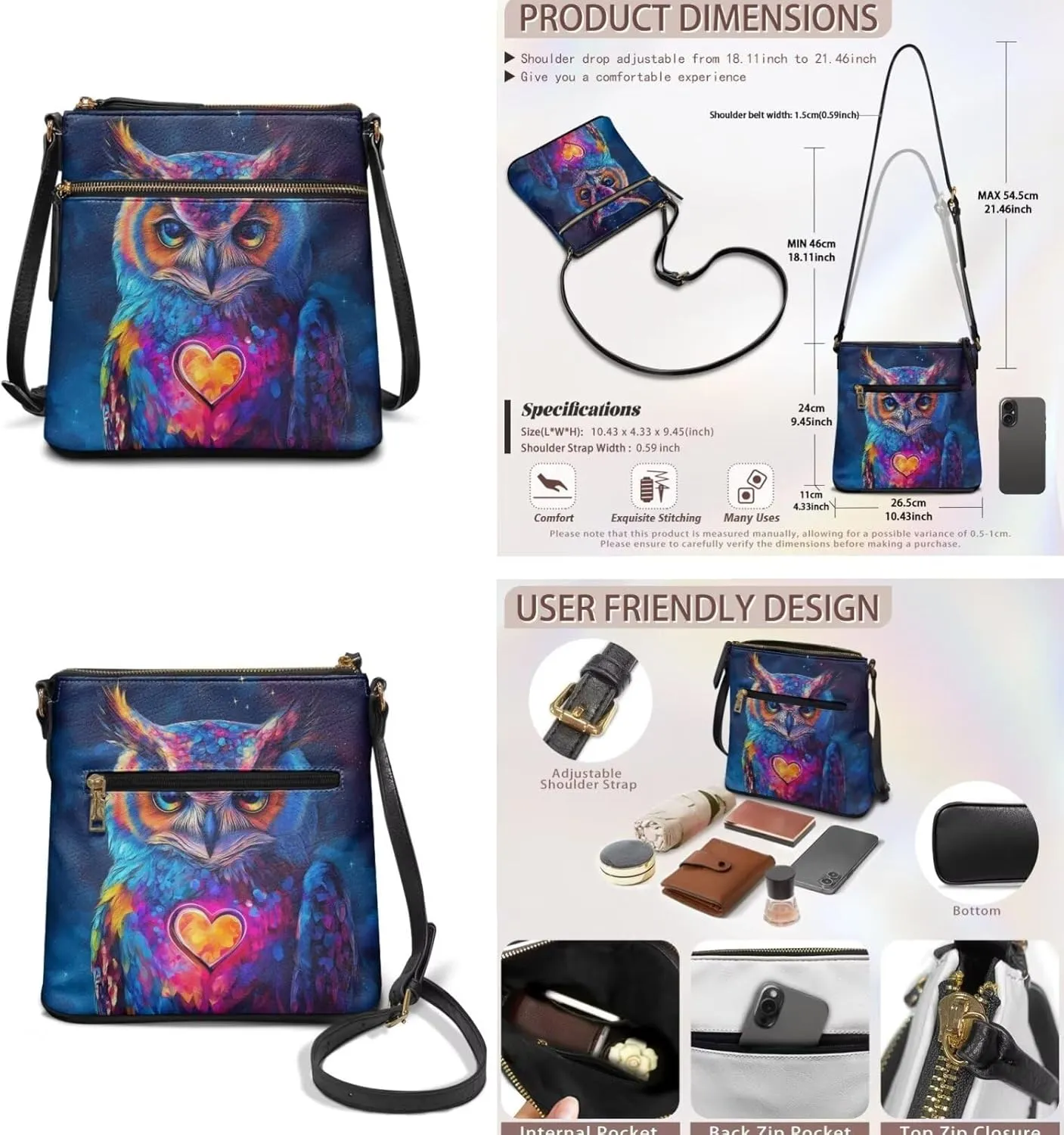 Leather Bucket Crossbody Bags for Women 2 Pieces Crossbody Satchel Bags Wristlet Purses for Women