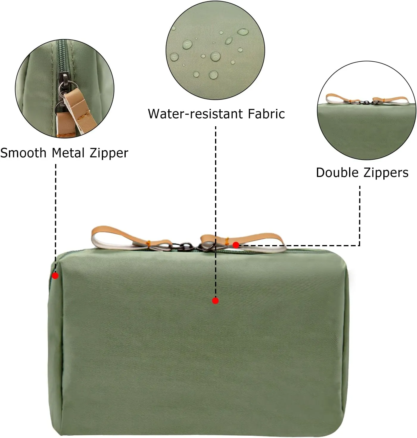 Long Keeper Small Cosmetic Bag Women Water Resistant Make Up Bag Cute Mini Travel Makeup Organizer Bag Portable Toiletry Bag (Green)