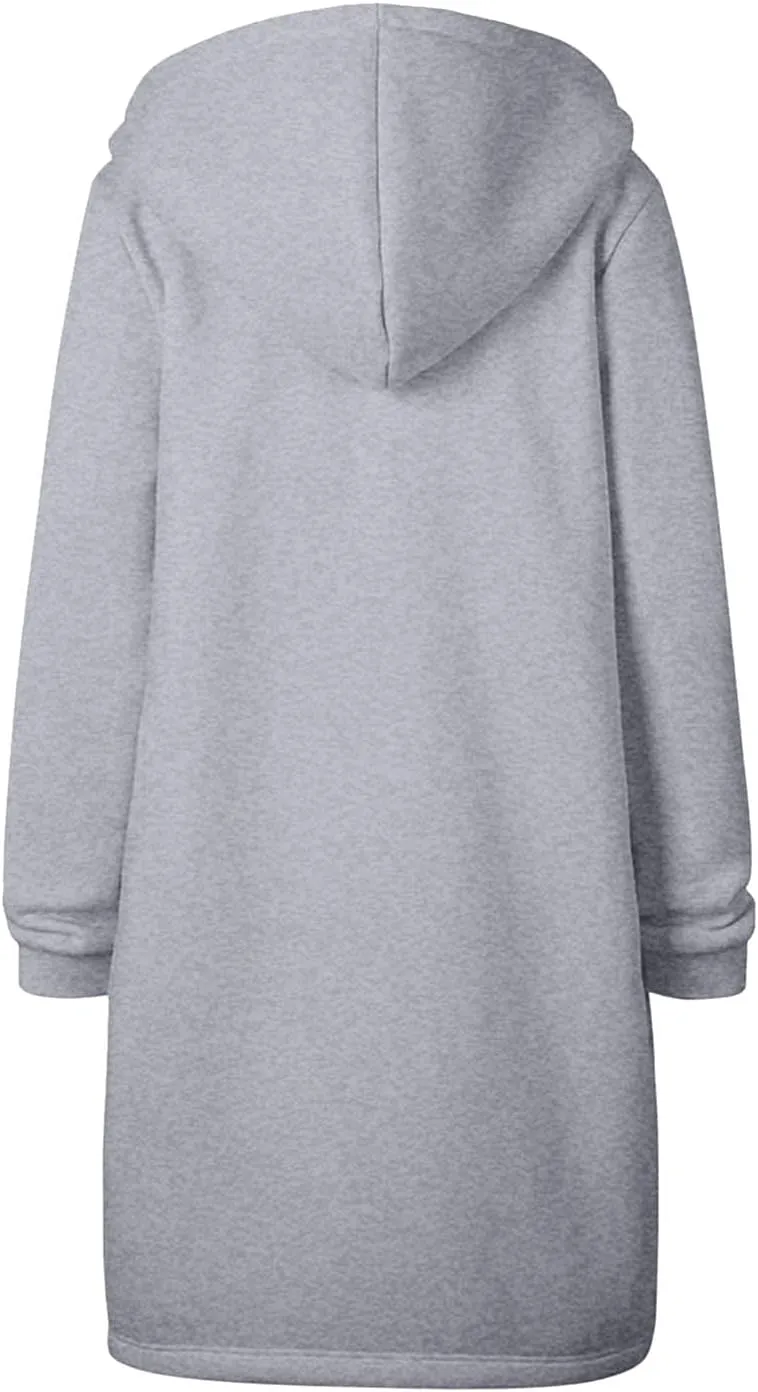 Long Sweatshirts For Women To Wear With Leggings Zip Up Hoodie Lightweight Oversized Jackets 2025 Coat with Pockets