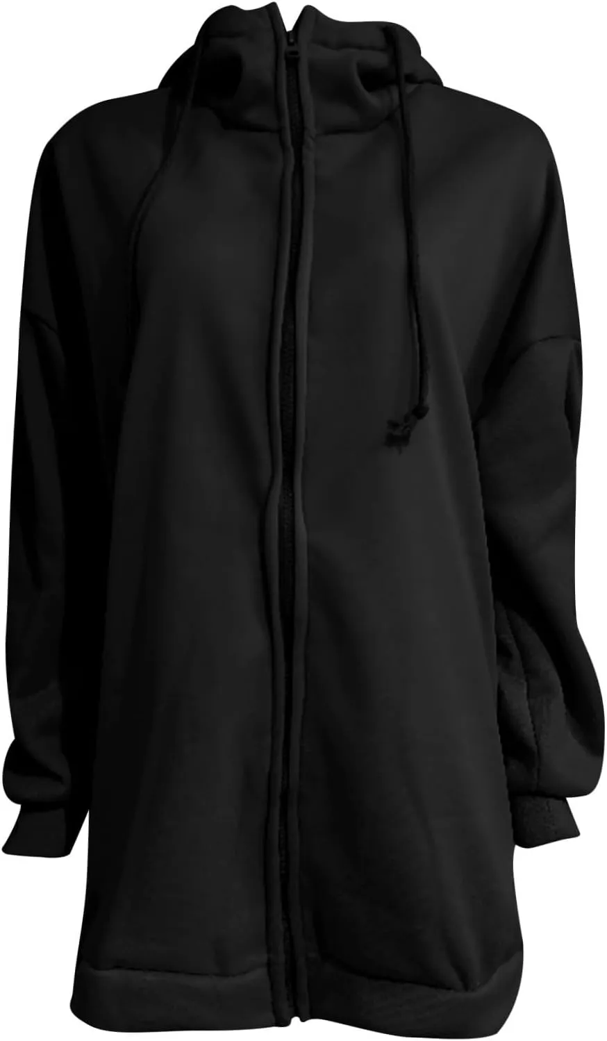 Long Zip Up Hoodies for Women Casual Long Sleeve Hooded Fleece Jackets Loose Fit Tunic Fall Sweatshirts with Pockets