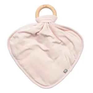 Lovey with Removable Wooden Teething Ring, Blush