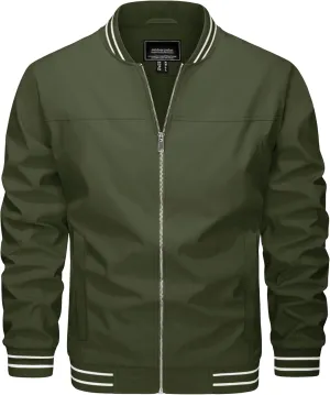 MAGNIVIT Men's Bomber Jackets Lightweight Jacket Varsity Flight Jacket Baseball Windbreaker Water Resistant Spring Autumn