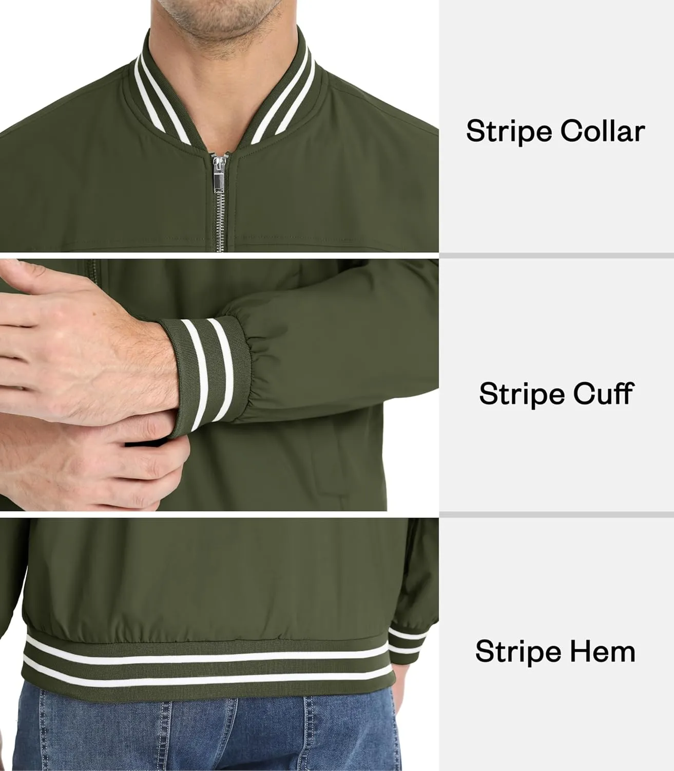 MAGNIVIT Men's Bomber Jackets Lightweight Jacket Varsity Flight Jacket Baseball Windbreaker Water Resistant Spring Autumn