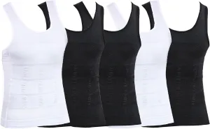 Maiyifu-GJ 5 Pack Men's Shapewear Tank Top Muscle Gym Compression Shirts Athletic Workout Sleeveless Slimming Undershirts