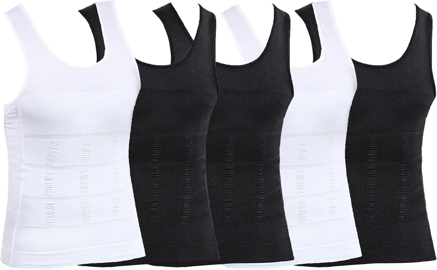 Maiyifu-GJ 5 Pack Men's Shapewear Tank Top Muscle Gym Compression Shirts Athletic Workout Sleeveless Slimming Undershirts