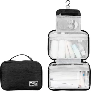 Makeup Carrying Case for Teens Toiletry Bag Travel Makeup Cosmetic Bag Large Hanging Toiletry Bag Storage with 3 Compartments Travel Organizer for Men and Women