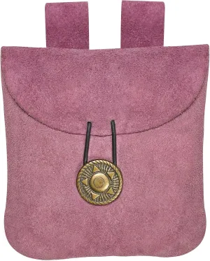 Medieval Leather Pouch, Viking Belt Bag, Renaissance Purse, Suede Leather Belt Bag LARP Waist Bag Cosplay Coin Purse Antique Vintage Style Coin Jewelry Pouch - Purple, 5.5  5.1