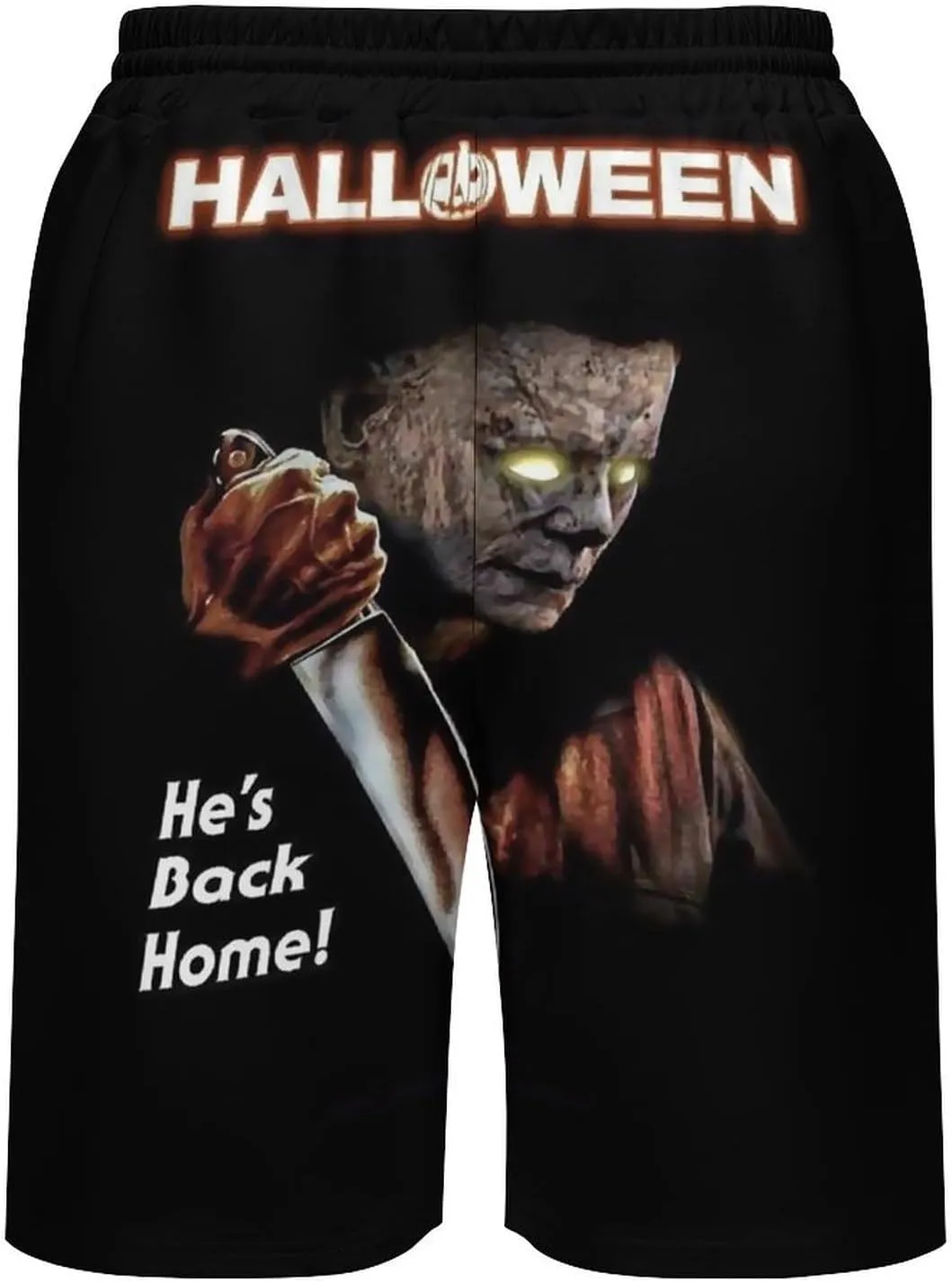 Men's Beach Pants Halloween Michael Myers Summer Board Shorts with Pockets Beach Shorts Bathing Suits for Men